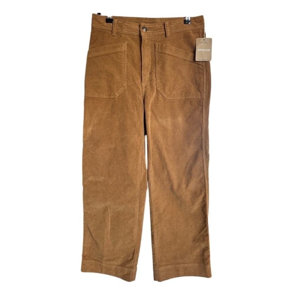 Patagonia Wide Leg Corduroy Pants Nest Brown Organic Cotton NWT Women's Size 6